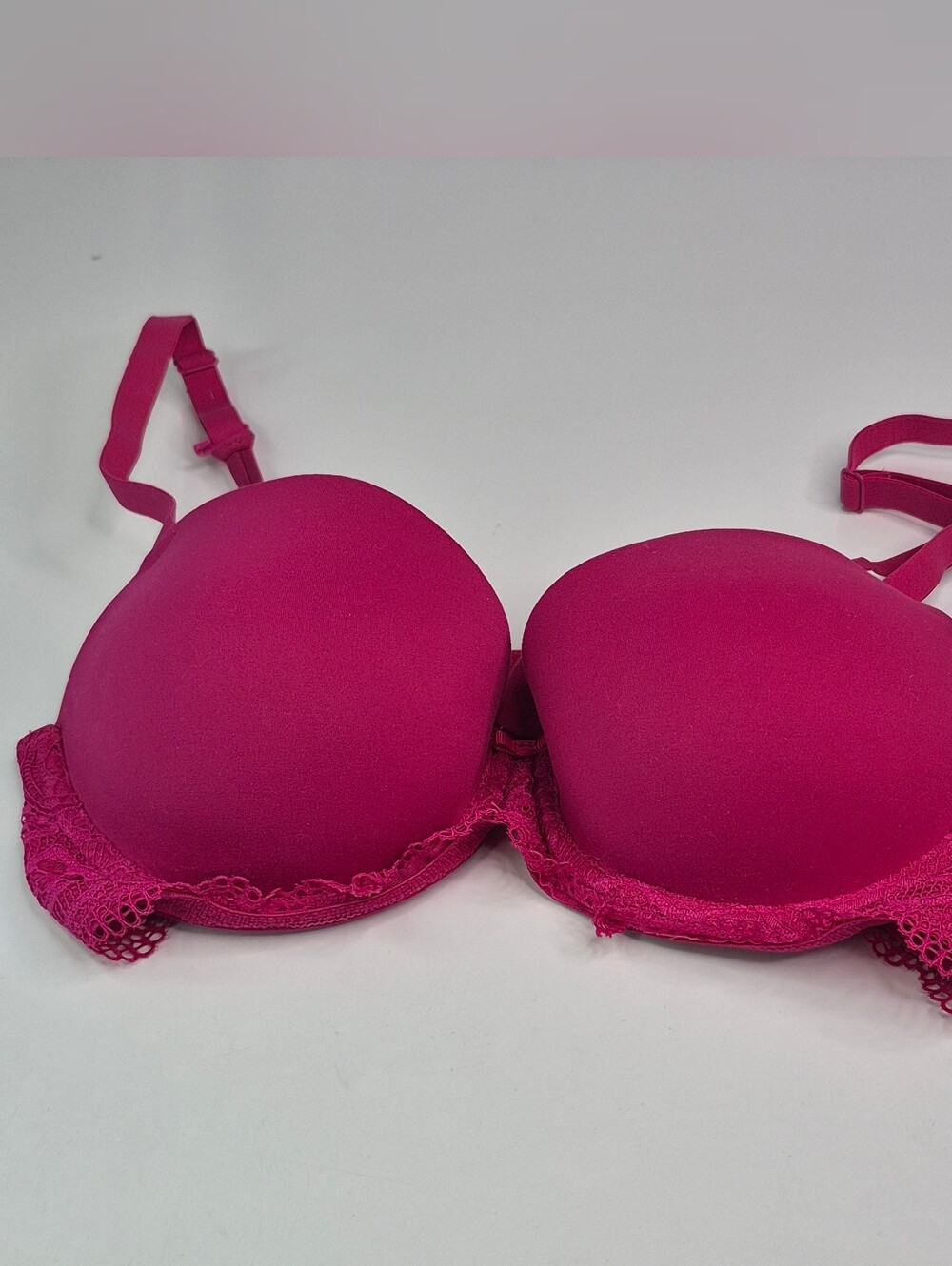 Auden Bra Womens 36B Pink Light Lift Demi Coverage Underwire Adjustable Straps.